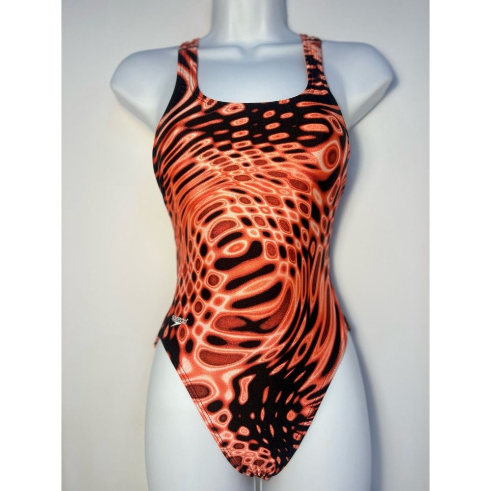 Speedo Women's Super Pro LT Swimsuit-Swim Suit-Orange & Black-Size:30 (Small)